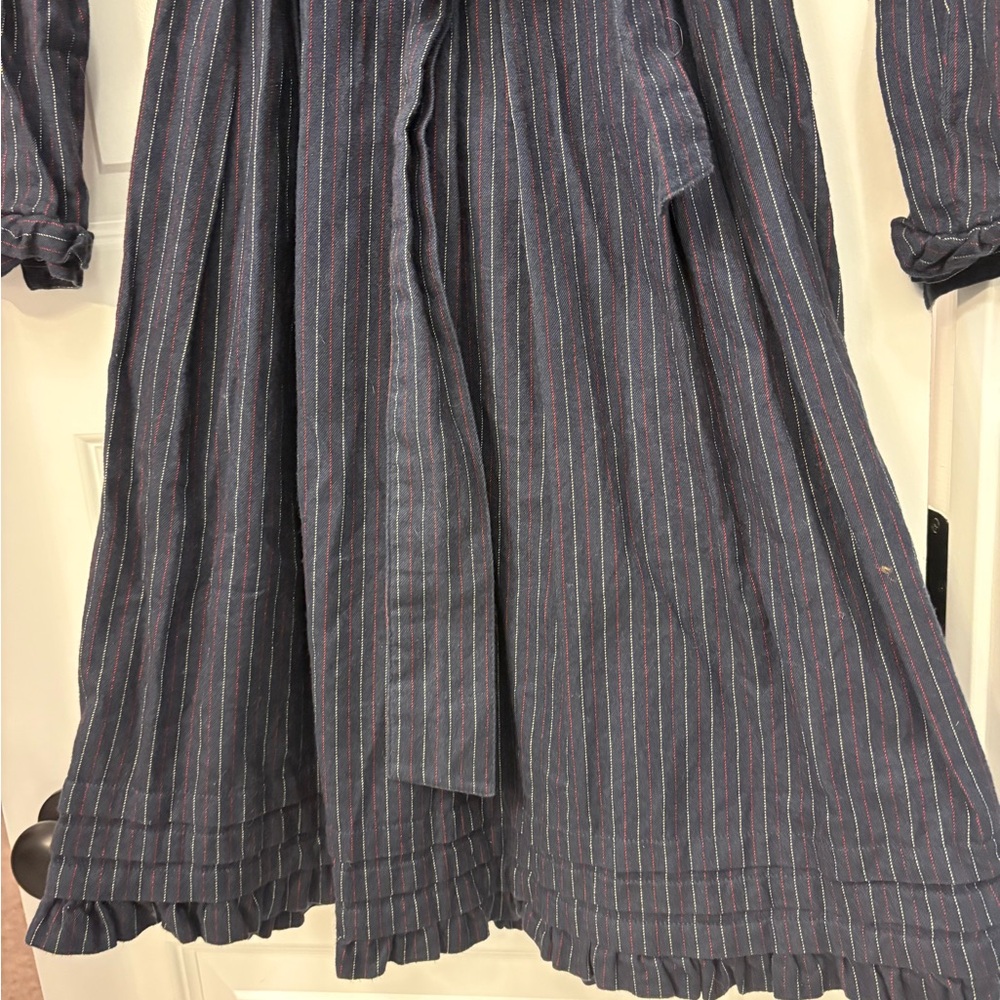 L.L. Bean Dark Blue Pinstripe Long Sleeve Dress - Picture 6 of 9